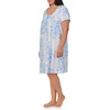 image:imageCarole Hochman Pajamas for Women Nightgown  Floral Cotton Knit Lightweight 38 Short Sleeve Sleep DressBlue Watercolor Floral