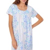 image:imageCarole Hochman Pajamas for Women Nightgown  Floral Cotton Knit Lightweight 44 Short Sleeve Waltz Sleep DressBlue Watercolor Floral