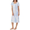 image:imageCarole Hochman Pajamas for Women Nightgown  Floral Cotton Knit Lightweight 44 Short Sleeve Waltz Sleep DressBlue Watercolor Floral