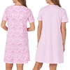 image:imageCarole Hochman Womens 2Pack Sleep amp Lounge Shirt  100 Cotton Short Sleeve Sleepshirt  Soft amp Breathable Nightgown DressGingham Pink