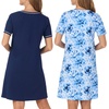 image:imageCarole Hochman Womens 2Pack Sleep amp Lounge Shirt  100 Cotton Short Sleeve Sleepshirt  Soft amp Breathable Nightgown DressMedieval Blue