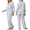 image:imageCarole Hochman Womens 34 Sleeve Pajama Top amp Matching PJ Pants Set  100 Cotton Jersey  Lightweight Sleepwear amp LoungewearWhite Countryside