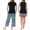 image:imageCarole Hochman Womens 4Piece 100 Cotton Pajama Set  VNeck TShirt Tank Capri Pants amp Shorts with Drawstring amp PocketsBlack