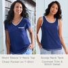 image:imageCarole Hochman Womens 4Piece 100 Cotton Pajama Set  VNeck TShirt Tank Capri Pants amp Shorts with Drawstring amp PocketsBlack