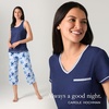 image:imageCarole Hochman Womens 4Piece 100 Cotton Pajama Set  VNeck TShirt Tank Capri Pants amp Shorts with Drawstring amp PocketsBlack