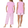 image:imageCarole Hochman Womens 4Piece 100 Cotton Pajama Set  VNeck TShirt Tank Capri Pants amp Shorts with Drawstring amp PocketsCyclemen Pink