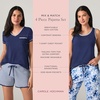 image:imageCarole Hochman Womens 4Piece 100 Cotton Pajama Set  VNeck TShirt Tank Capri Pants amp Shorts with Drawstring amp PocketsCyclemen Pink
