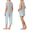 image:imageCarole Hochman Womens 4Piece 100 Cotton Pajama Set  VNeck TShirt Tank Capri Pants amp Shorts with Drawstring amp PocketsGrey Heather