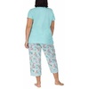 image:imageCarole Hochman Womens 4Piece 100 Cotton Pajama Set  VNeck TShirt Tank Capri Pants amp Shorts with Drawstring amp PocketsLight Blue