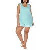 image:imageCarole Hochman Womens 4Piece 100 Cotton Pajama Set  VNeck TShirt Tank Capri Pants amp Shorts with Drawstring amp PocketsLight Blue