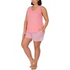 image:imageCarole Hochman Womens 4Piece 100 Cotton Pajama Set  VNeck TShirt Tank Capri Pants amp Shorts with Drawstring amp PocketsPink