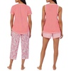 image:imageCarole Hochman Womens 4Piece 100 Cotton Pajama Set  VNeck TShirt Tank Capri Pants amp Shorts with Drawstring amp PocketsPinkpaisley