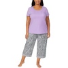 image:imageCarole Hochman Womens 4Piece 100 Cotton Pajama Set  VNeck TShirt Tank Capri Pants amp Shorts with Drawstring amp PocketsPurplelavender