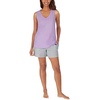 image:imageCarole Hochman Womens 4Piece 100 Cotton Pajama Set  VNeck TShirt Tank Capri Pants amp Shorts with Drawstring amp PocketsPurplelavender