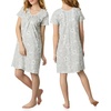 image:imageCarole Hochman Womens Short Sleeve 38 Sleepshirt  100 Cotton Knit  Lightweight Nightgown with Pockets Sleep amp LoungeGrey Heather Floral