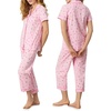 image:imageCarole Hochman Womens Short Sleeve Button Down Pajama Top amp Cropped Pants Set  100 Cotton Jersey  Sleepwear amp LoungewearParfait Pink Gardening