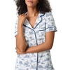 image:imageCarole Hochman Womens Short Sleeve Button Down Pajama Top amp Cropped Pants Set  100 Cotton Jersey  Sleepwear amp LoungewearWhite Countryside