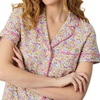 image:imageCarole Hochman Womens Short Sleeve Button Down Pajama Top amp Cropped Pants Set  100 Cotton Jersey  Sleepwear amp LoungewearWhite Multi Ditsy