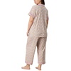 image:imageCarole Hochman Womens Short Sleeve Button Down Pajama Top amp Cropped Pants Set  100 Cotton Jersey  Sleepwear amp LoungewearWhite Multi Ditsy