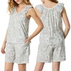 image:imageCarole Hochman Womens Short Sleeve Pajama Top amp Bermuda Shorts Set  100 Cotton Jersey  Breathable Sleepwear amp LoungewearGrey Heather Floral
