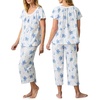 image:imageCarole Hochman Womens Short Sleeve Pajama Top amp Cropped PJ Pants Set  100 Cotton Jersey  Breathable Sleepwear amp LoungewearWhite Floral