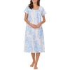 image:imageCarole Hochman Pajamas for Women Nightgown  Floral Cotton Knit Lightweight 44 Short Sleeve Waltz Sleep DressBlue Watercolor Floral