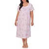 image:imageCarole Hochman Pajamas for Women Nightgown  Floral Cotton Knit Lightweight 44 Short Sleeve Waltz Sleep DressPink Cosmos