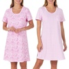 image:imageCarole Hochman Womens 2Pack Sleep amp Lounge Shirt  100 Cotton Short Sleeve Sleepshirt  Soft amp Breathable Nightgown DressGingham Pink
