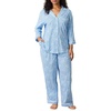 image:imageCarole Hochman Womens 34 Sleeve Pajama Top amp Matching PJ Pants Set  100 Cotton Jersey  Lightweight Sleepwear amp LoungewearUltramarine Blue Floral