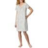 image:imageCarole Hochman Womens Short Sleeve 38 Sleepshirt  100 Cotton Knit  Lightweight Nightgown with Pockets Sleep amp LoungeGrey Heather Floral