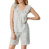 image:imageCarole Hochman Womens Short Sleeve Pajama Top amp Bermuda Shorts Set  100 Cotton Jersey  Breathable Sleepwear amp LoungewearGrey Heather Floral