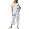 image:imageCarole Hochman Womens Short Sleeve Pajama Top amp Cropped PJ Pants Set  100 Cotton Jersey  Breathable Sleepwear amp LoungewearWhite Floral