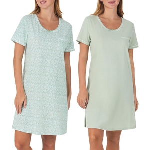 image:imageCarole Hochman Womens 2Pack Sleep amp Lounge Shirt  100 Cotton Short Sleeve Sleepshirt  Soft amp Breathable Nightgown DressSage