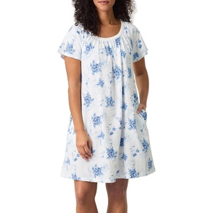 image:imageCarole Hochman Womens 38 Short Sleeve Nightgown  100 Cotton Jersey  Lightweight amp Soft Sleepshirt Sleepwear amp LoungewearWhite Floral