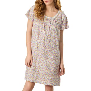 image:imageCarole Hochman Womens 38 Short Sleeve Nightgown  100 Cotton Jersey  Lightweight amp Soft Sleepshirt Sleepwear amp LoungewearWhite Multy Ditsy