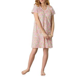 image:imageCarole Hochman Womens Short Sleeve 38 Sleepshirt  100 Cotton Knit  Lightweight Nightgown with Pockets Sleep amp LoungeParfait Pink Floral